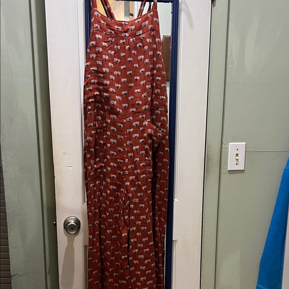 NATURAL LIFE Rust Pattern Wide Leg Pants